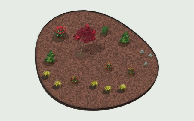 Japanese maple garden in 3D