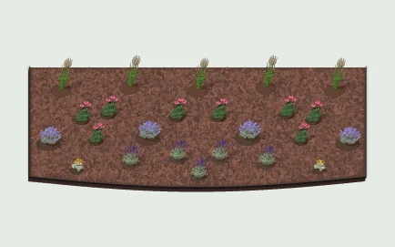 Pollinator sun border in 3D