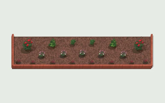 Four-season foundation bed in 3D