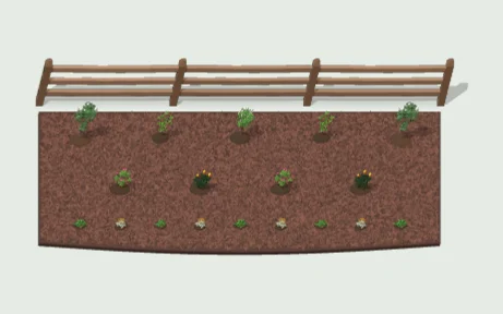 Native hedgerow in 3D